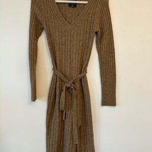 Abercrombie & Fitch Tan Knit Midi Dress